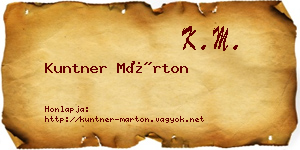 Kuntner Márton névjegykártya