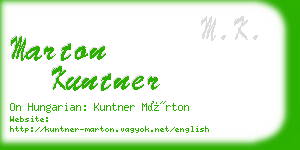 marton kuntner business card